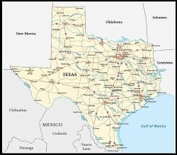 Karte Texas Grenzen